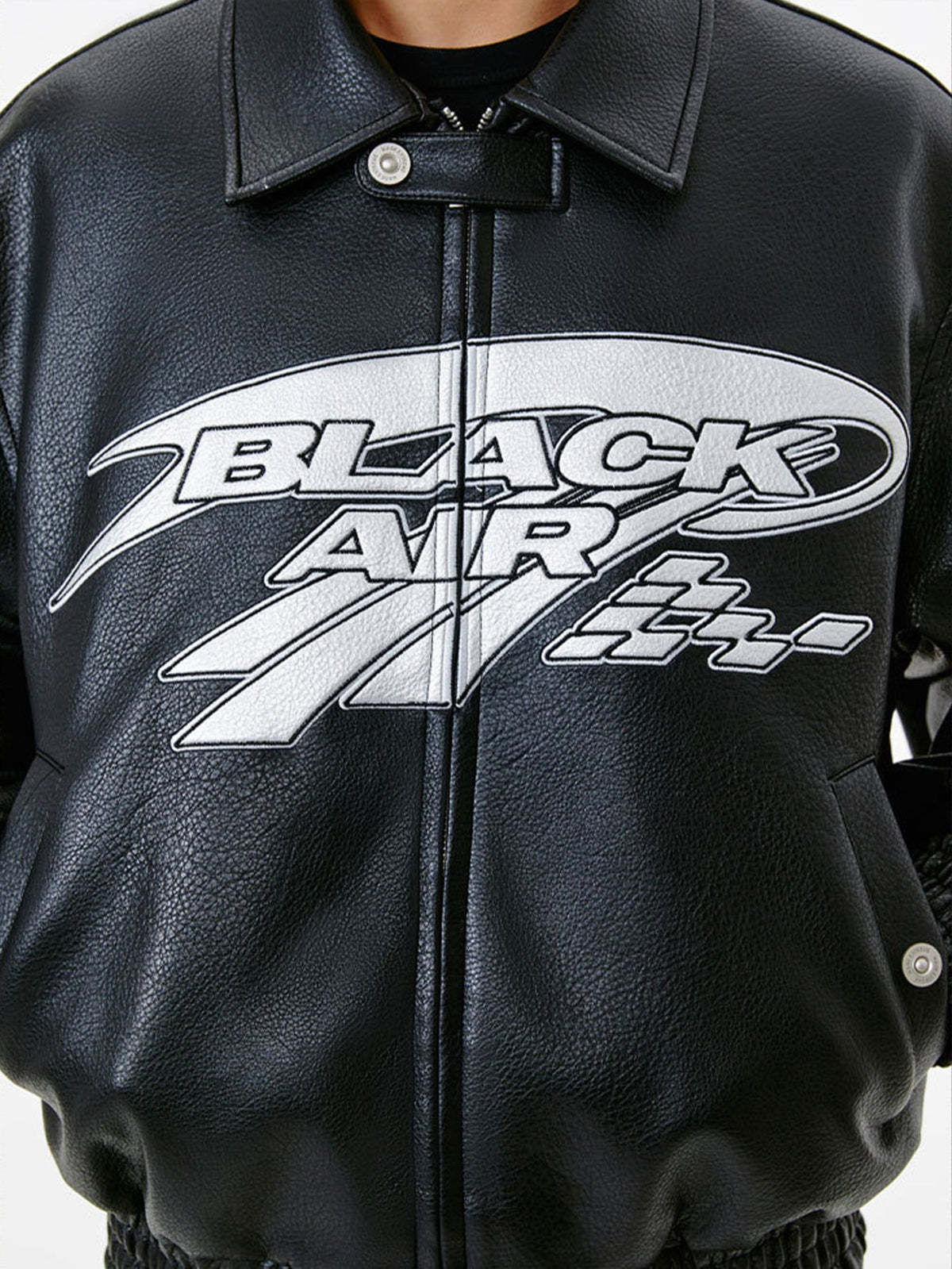 Black Air Techwear Leather Jacket
