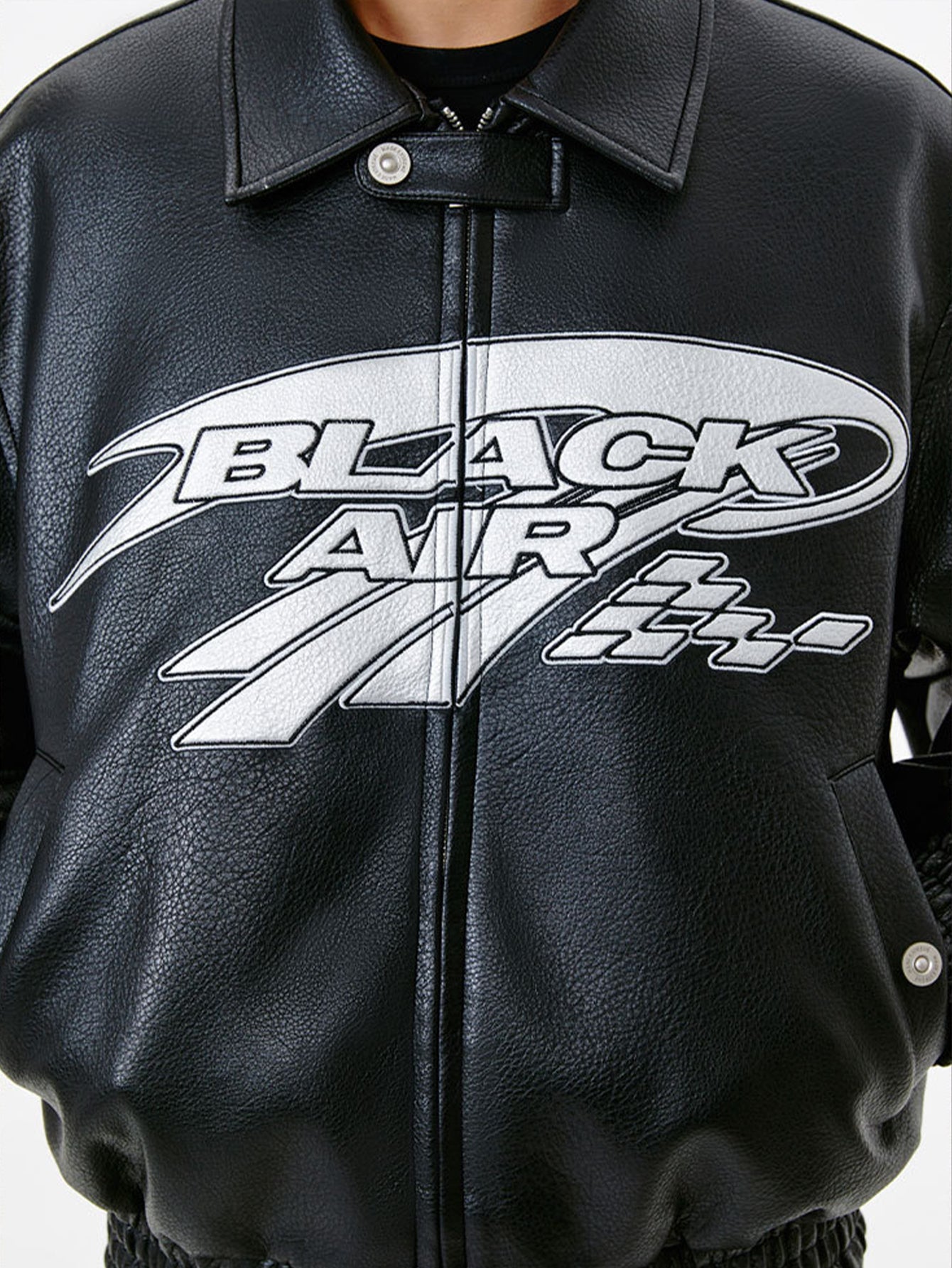Black Air Techwear Leather Jacket