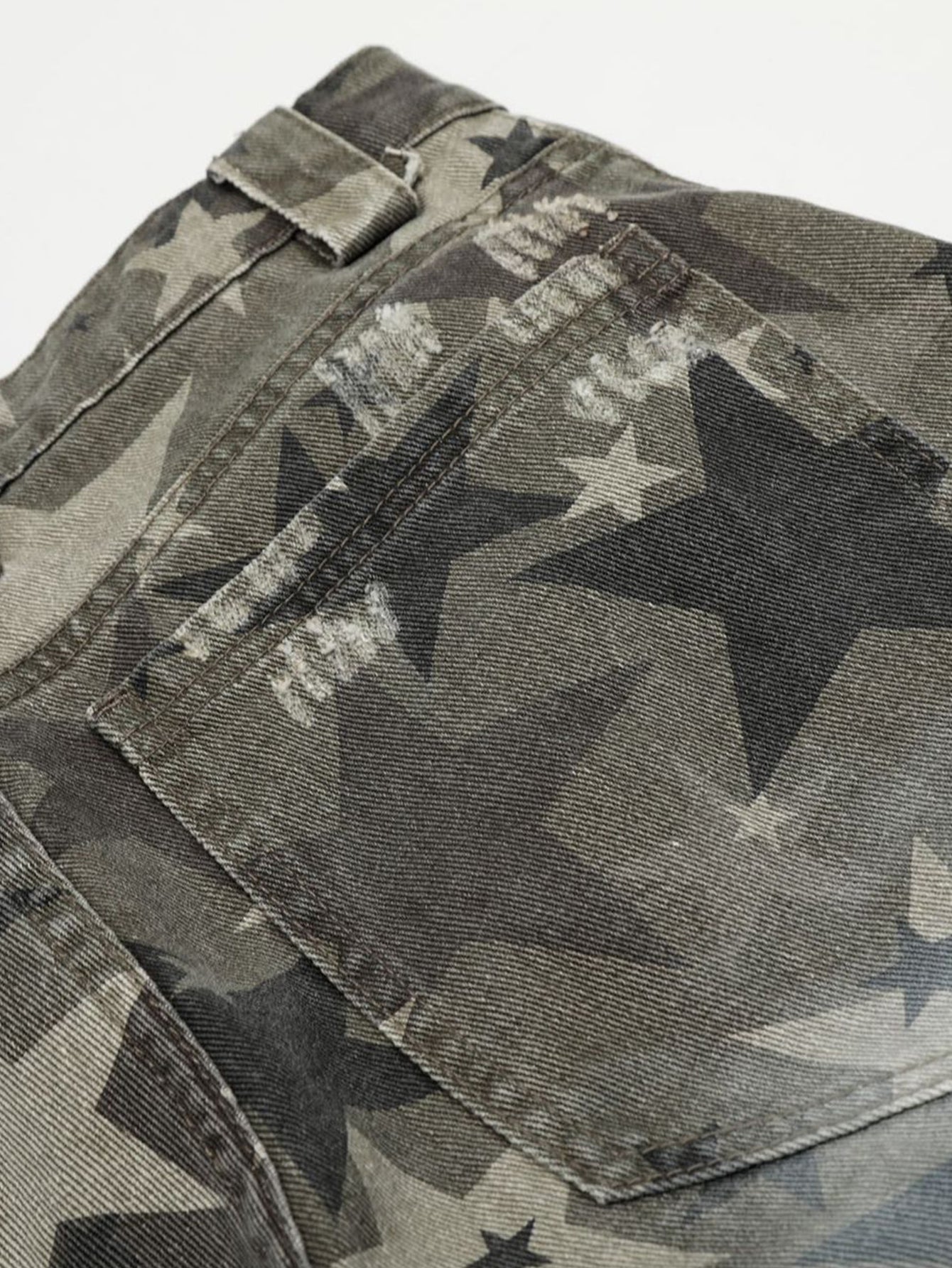 Camouflage Star Print Wide Leg Baggy Pants