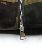 Boxy Camouflage Faux Fur Collar Hooded Jacket