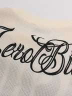 Oversize Slogan Print Waffle T-Shirt