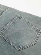 Washed Distressed Denim Baggy Pants