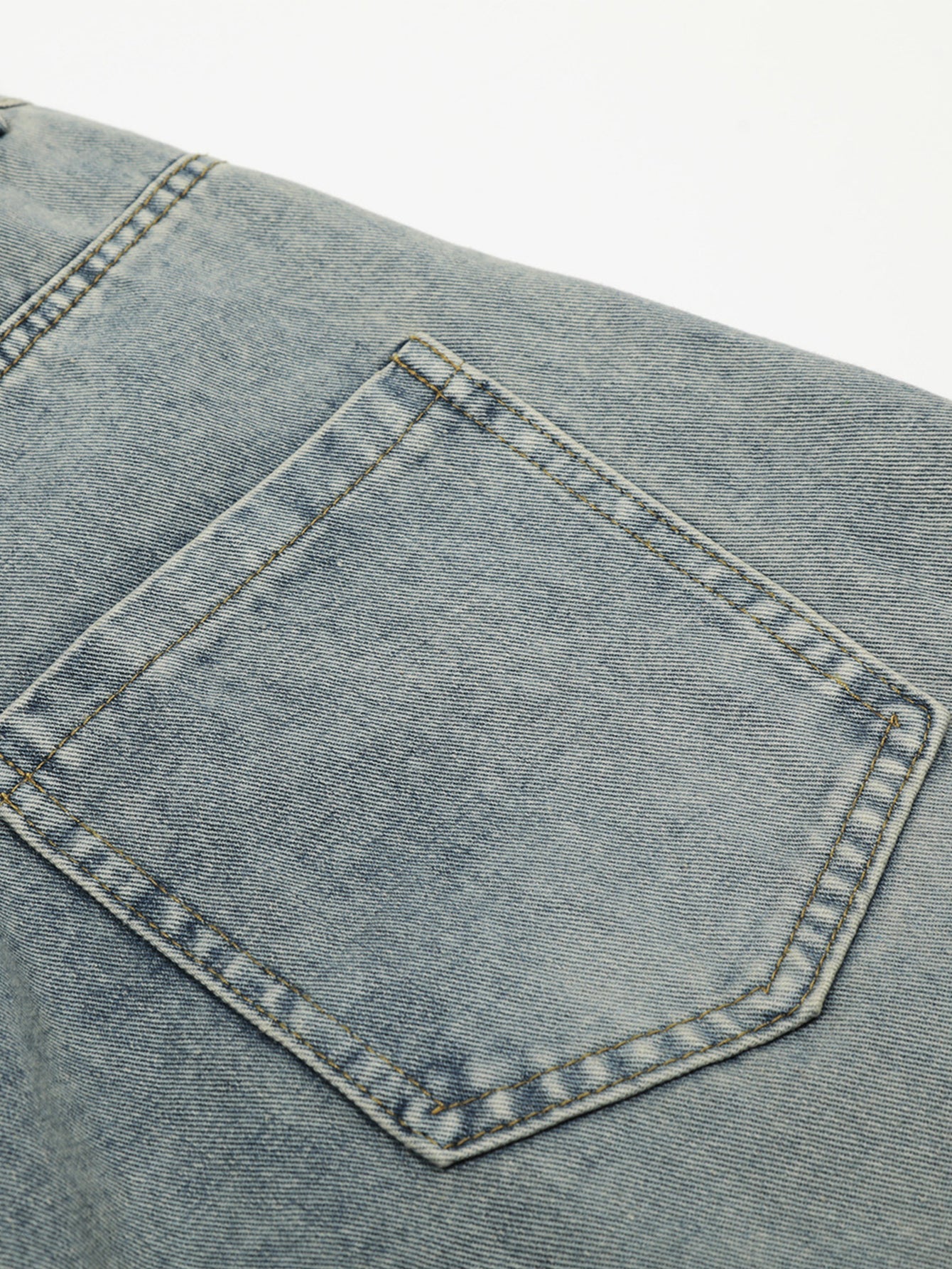 Washed Distressed Denim Baggy Pants