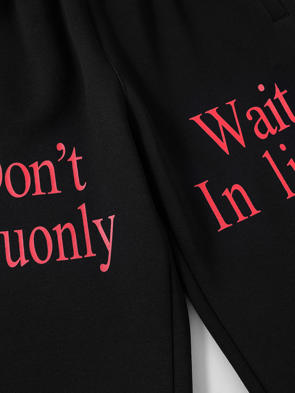 Slogan Print Straight Leg Baggy Sweatpants