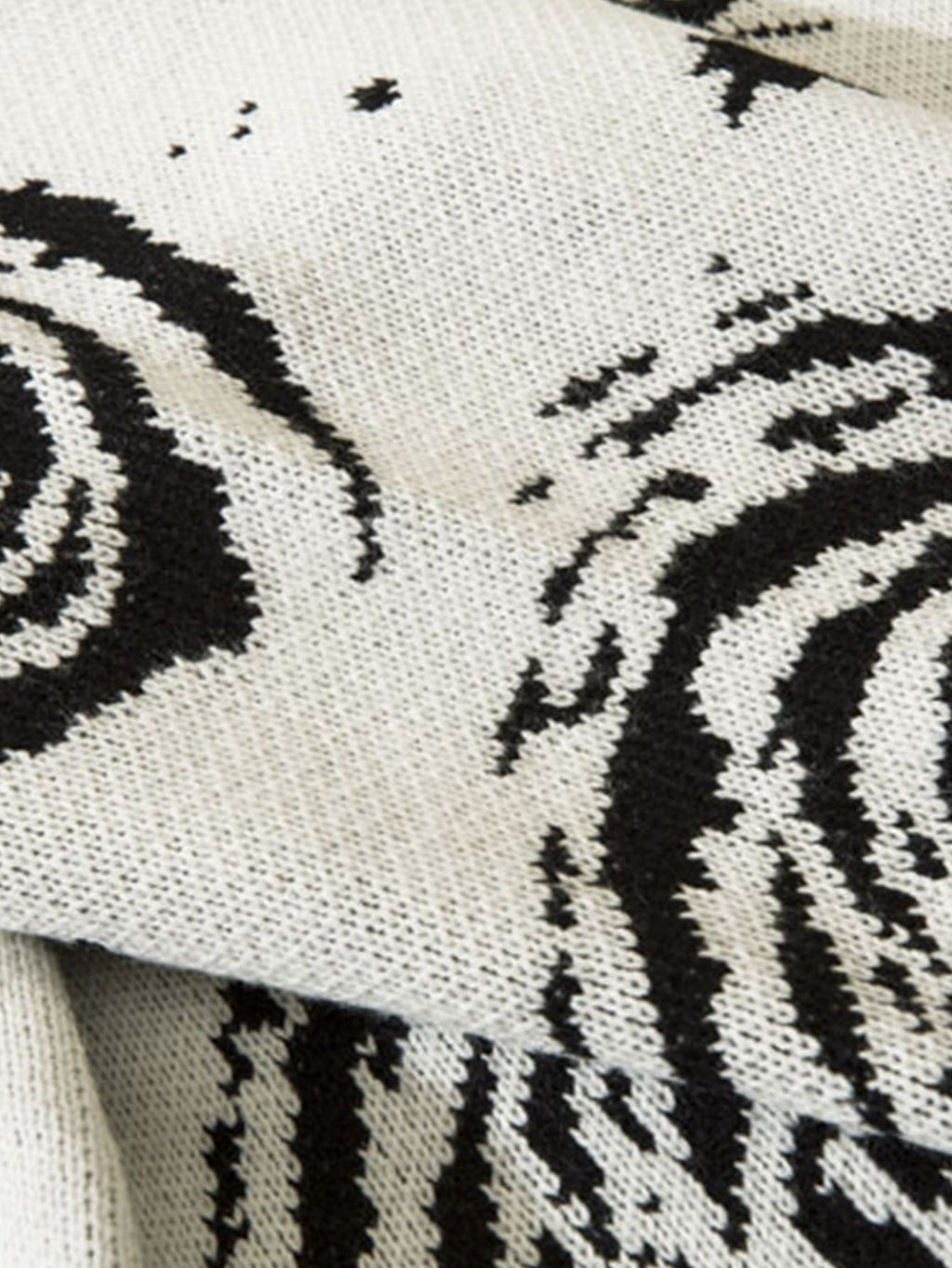 Retro Swirl Printed Distressed Knit Sweater