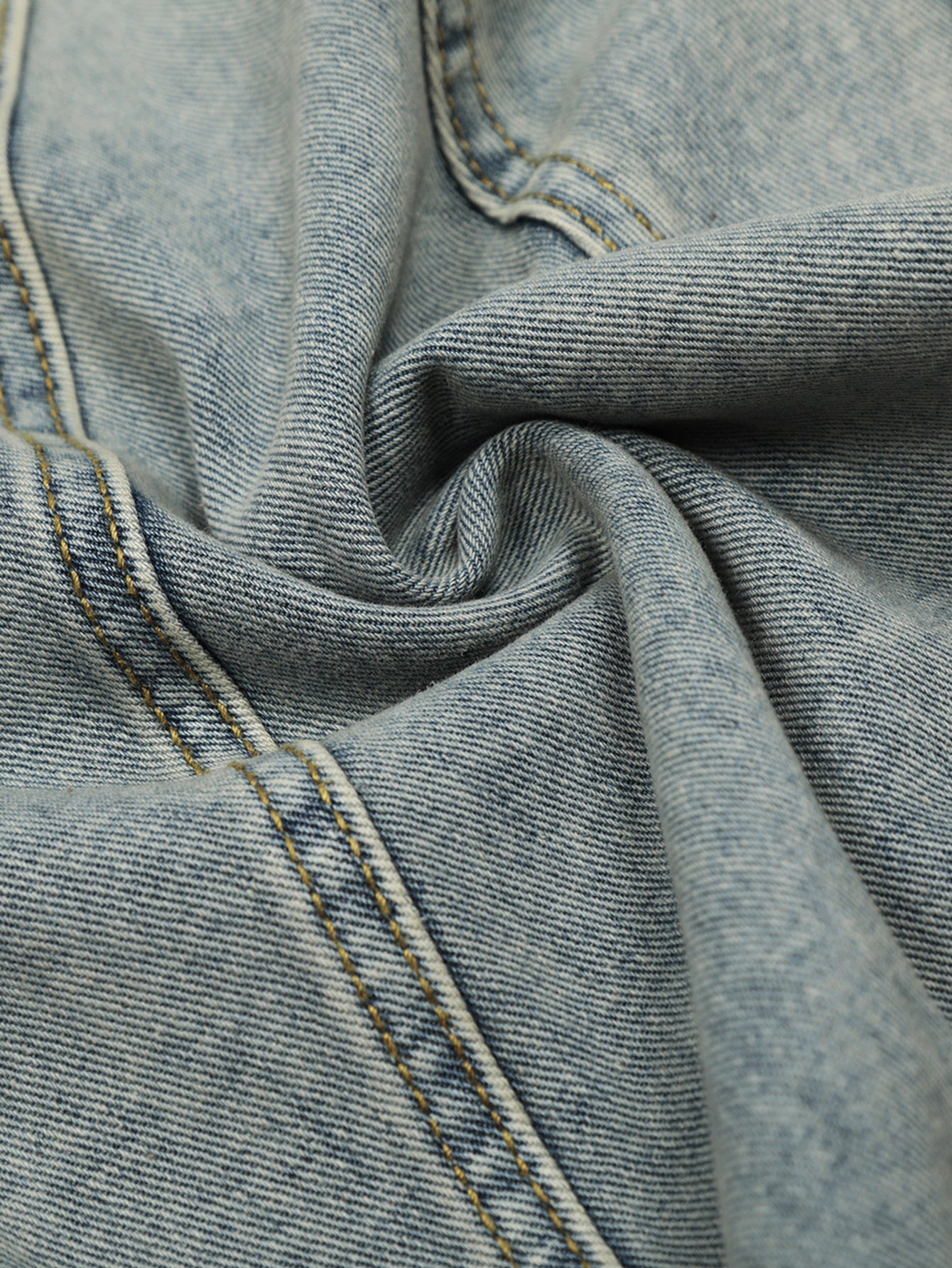 Washed Distressed Denim Baggy Pants