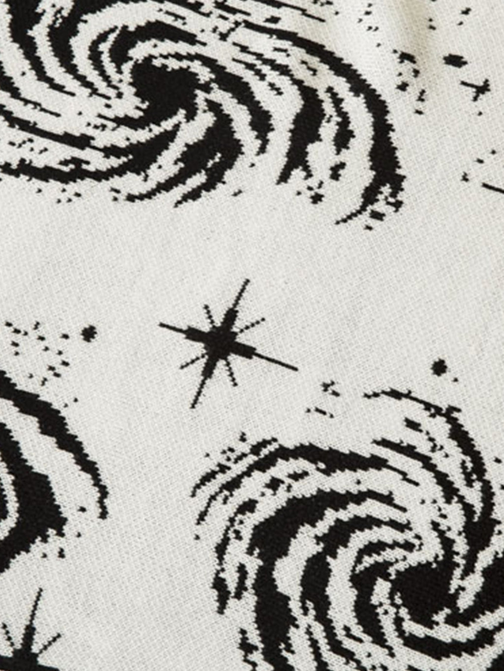 Retro Swirl Printed Distressed Knit Sweater