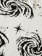 Retro Swirl Printed Distressed Knit Sweater