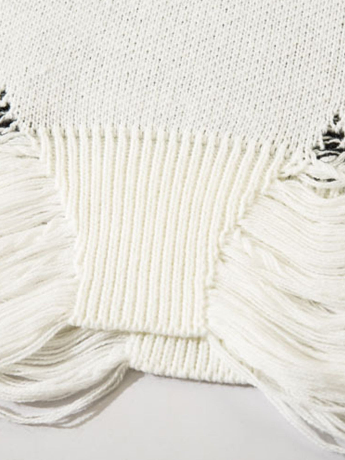Retro Swirl Printed Distressed Knit Sweater