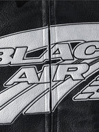Black Air Techwear Leather Jacket