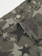 Camouflage Star Print Wide Leg Baggy Pants