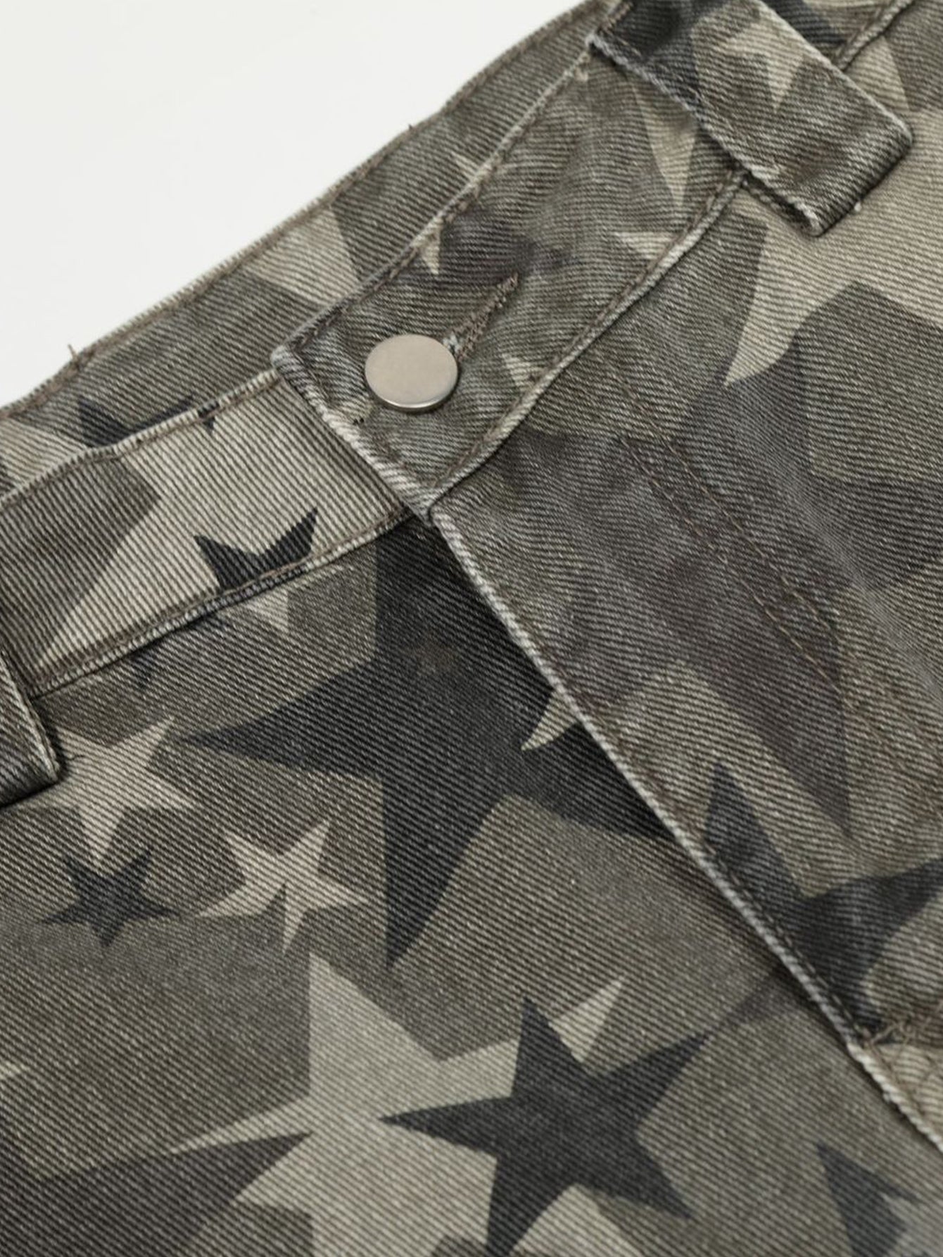Camouflage Star Print Wide Leg Baggy Pants