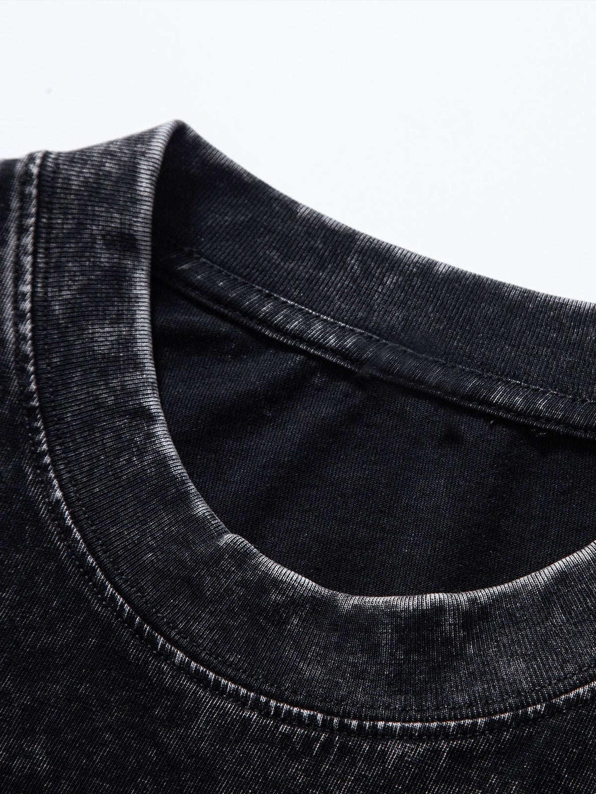 Tattered Bear Print Washed Drop Shoulder Oversize T-Shirt