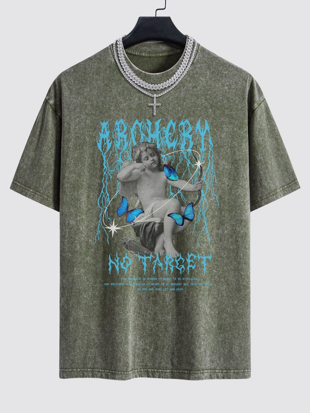 Character Slogan Print Washed Drop Shoulder Oversize T-Shirt